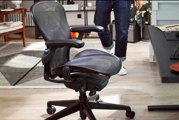 Black Aeron gaming chair