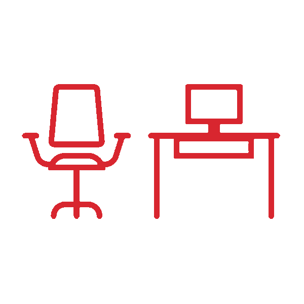 Desk and task chair icon